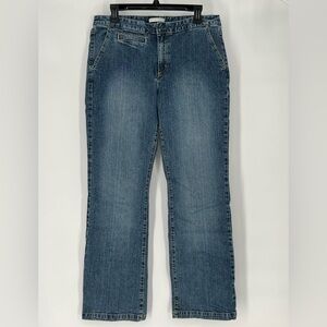 CRAZY HORSE LIZ CLAIBORNE WIDE STRAIGHT LEG JEANS W/COMFY‎ STRETCH